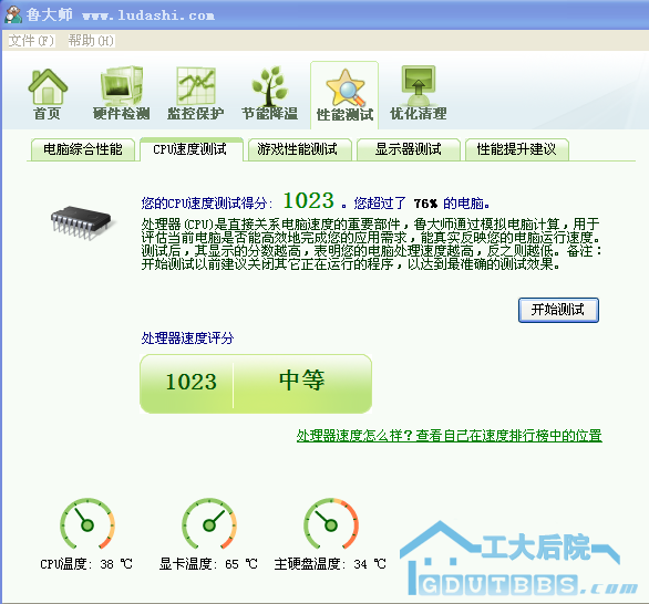 鲁大娘cpu跑分