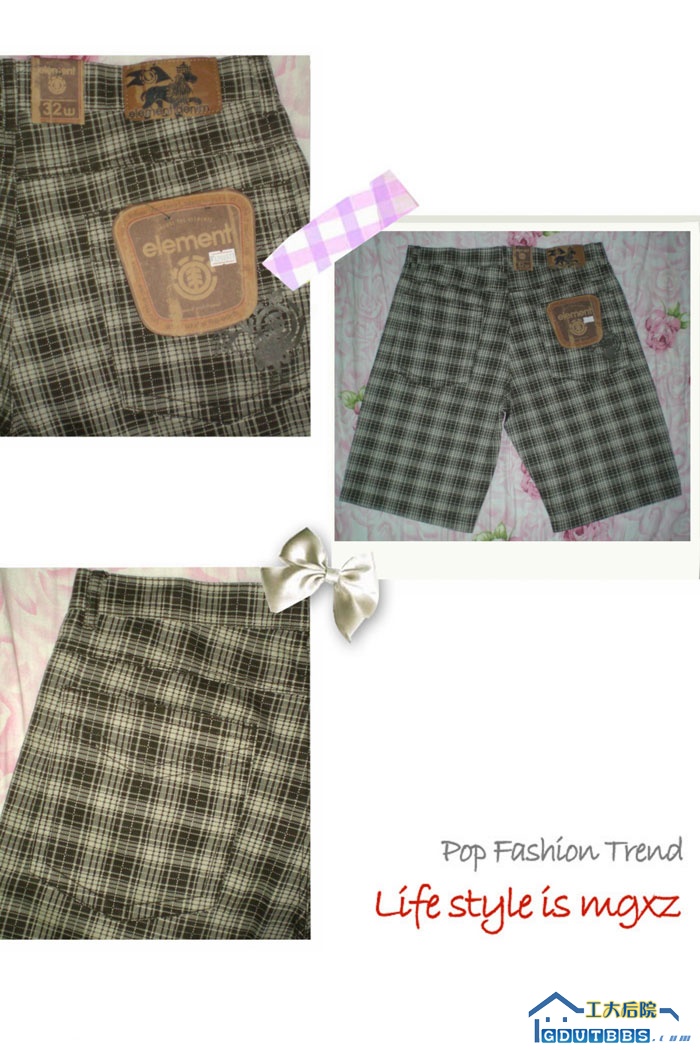 悠闲短裤45元 料子是棉质的~~不过码数不全 也有其他颜色的 34码 裤头:45cm